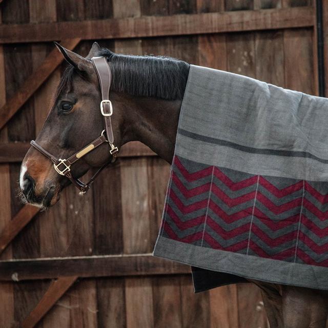 Abschwitzdecke Heavy Fleece Square Fishbone Kentucky Dunkelrot
