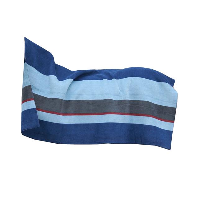 Abschwitzdecke Heavy Fleece Square Stripes Kentucky Dunkelblau-Grau