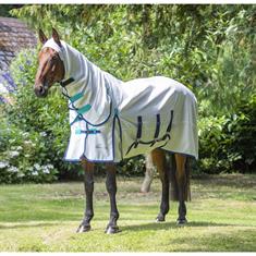 Ekzemerdecke Sweet Itch Full Neck Shires Weiß-Dunkelblau