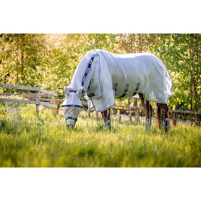 Fliegendecke Horseware Rambo Protector Silber-Blau