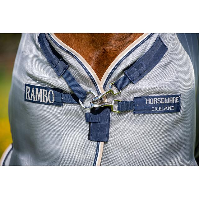 Fliegendecke Horseware Rambo Protector Silber-Blau