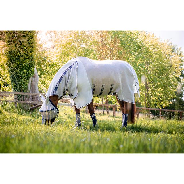 Fliegendecke Horseware Rambo Protector Silber-Blau
