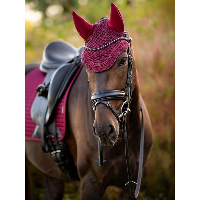 Fliegenhaube Diamante Soundless LeMieux Dunkelrot