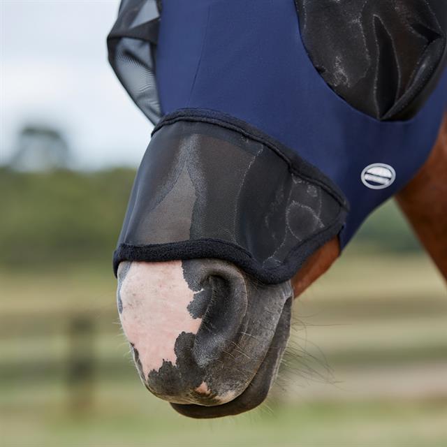 Fliegenmaske ComFiTec Luxe Bug Eye mit Ohren & Nase WeatherBeeta Dunkelblau-Schwarz