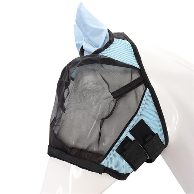 Fliegenmaske mit abnehmbarem Nasennetz HORSEGEAR Hellblau