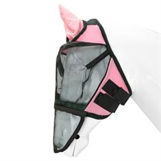 Fliegenmaske mit abnehmbarem Nasennetz Horsegear Pink