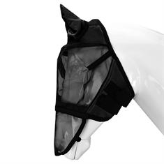 Fliegenmaske mit abnehmbarem Nasennetz Horsegear Schwarz