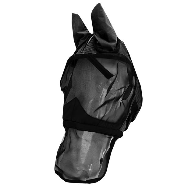 Fliegenmaske mit abnehmbarem Nasennetz HORSEGEAR Schwarz