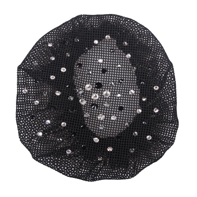 Haarnetz Rhinestone QHP Schwarz-Silber