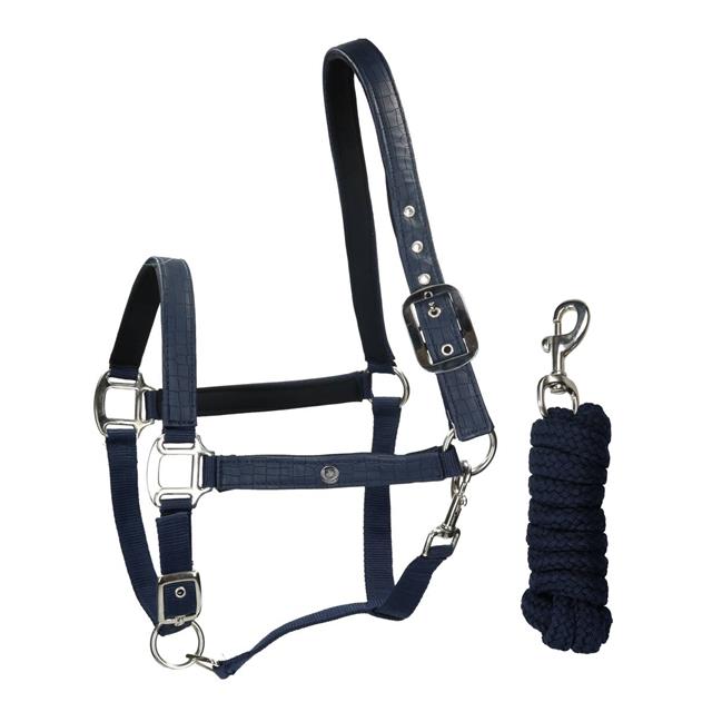 Halfterset HGCroco HORSEGEAR Dunkelblau