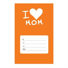 Halter "I Love Mom" für Geschenkgutschein