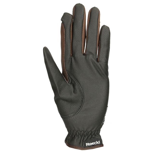 Handschuhe Bicolor Grip Roeckl Schwarz-Dunkelbraun