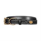Hundehalsband aus Glattleder Dy'on Schwarz