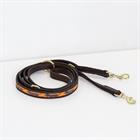 Hundeleine Handmade Pearls Kentucky Orange-Schwarz