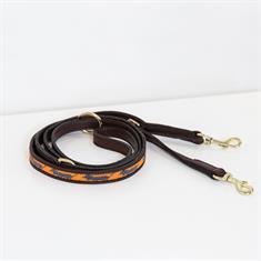 Hundeleine Handmade Pearls Kentucky Orange-Schwarz