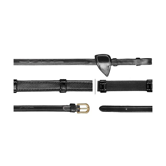 Jagdzügel mit Stegen 16mm D Collection by Dy'on Schwarz