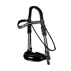 Kandare aus Lackleder Large Dressage Collection Dy'on Schwarz