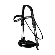 Kandare aus Lackleder Large Dressage Collection Dy'on Schwarz