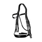 Kandare mit breitem Nasenriemen Lackleder Weiß Unterlegt Dressage Collection Dy'on Schwarz