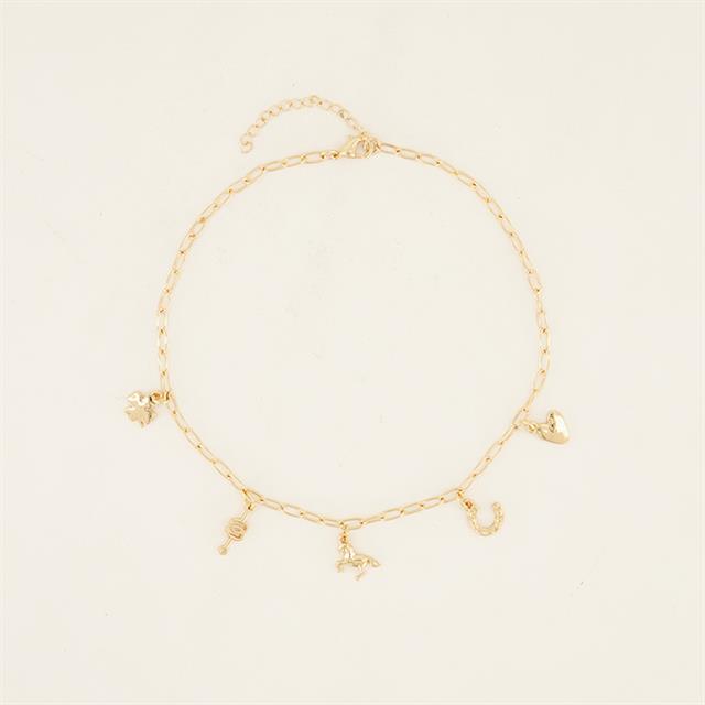 Kette Charms PaardenpraatTV Gold