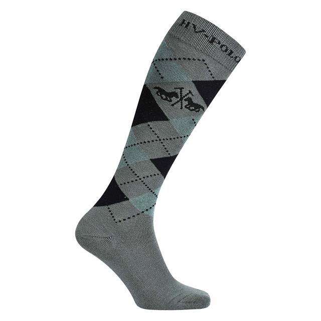 Kniestrümpfe Argyle HV POLO Grün-Schwarz