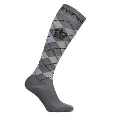 Kniestrümpfe Argyle HV POLO Hellgrau-Grau