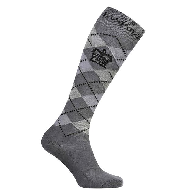 Kniestrümpfe Argyle HV POLO Hellgrau-Grau