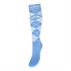 Kniestrümpfe Argyle HV POLO Mittelblau-Blau