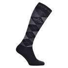 Kniestrümpfe Argyle HV POLO Schwarz-Hellgrau