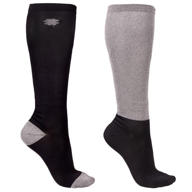 Kniestrümpfe Geschenkbox 2er-Pack QHP Schwarz-Silber