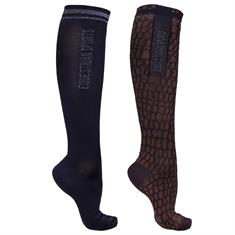 Kniestrümpfe Julin 2er-Pack QHP Schwarz-Braun