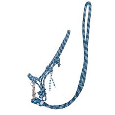 Knotenhalfter mit Zügeln Thunderbolt QHP Blau