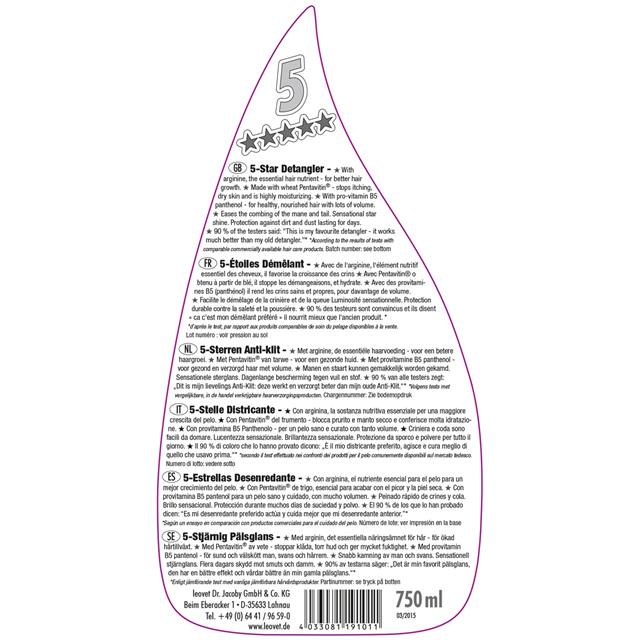 Mähnen- und Schweifspray 5 Stars Leovet Transparent