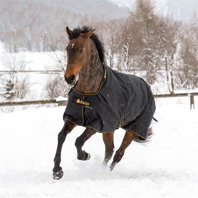 Outdoordecke Irish Turnout Big Neck 50gr Bucas Schwarz-Gold