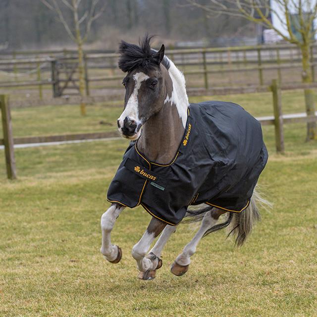 Outdoordecke Irish Turnout Light Pony 50gr Bucas Schwarz-Gold