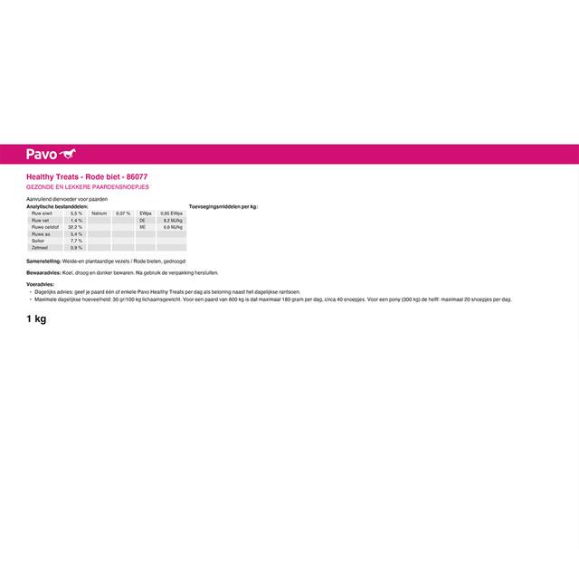 Pavo Healthy Treats Rode Biet 