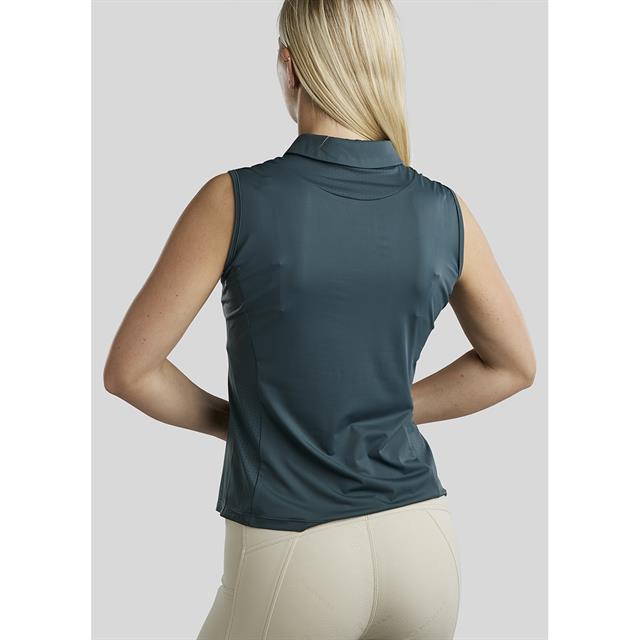 Poloshirt MOStella Mesh Kontrast Ärmellos Montar Mittelblau