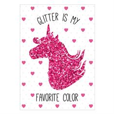 Postkarte Unicorn Glitter