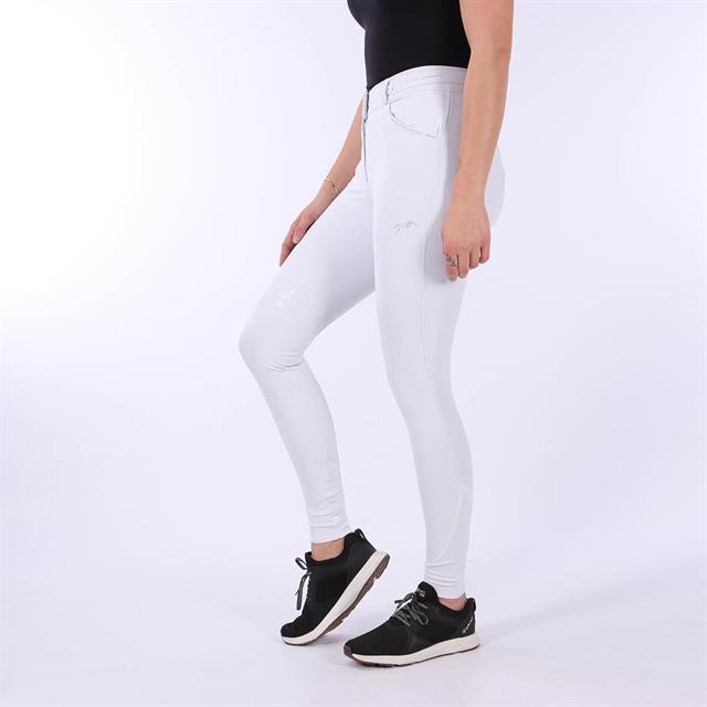 Reithose Elégance Kniebesatz Silikon Pénélope Weiß