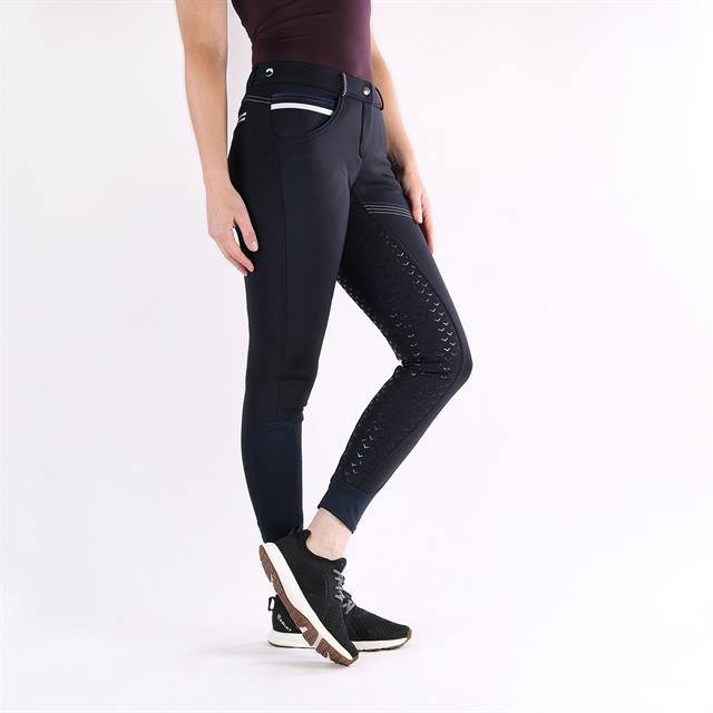 Reithose Emma Vollbesatz Silikon QHP Dunkelblau