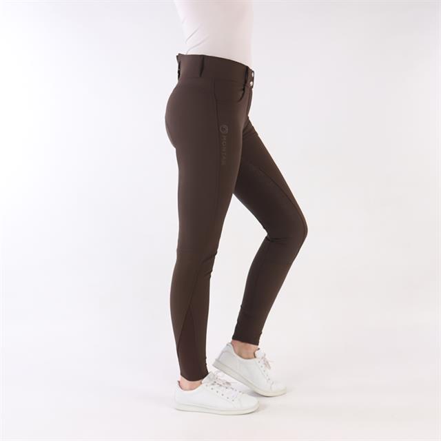 Reithose Highwaist 2.0 Vollbesatz Silikon Montar Dunkelbraun