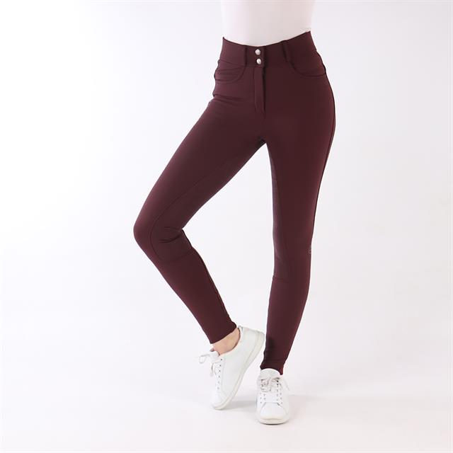Reithose Highwaist 2.0 Vollbesatz Silikon Montar Dunkelrot