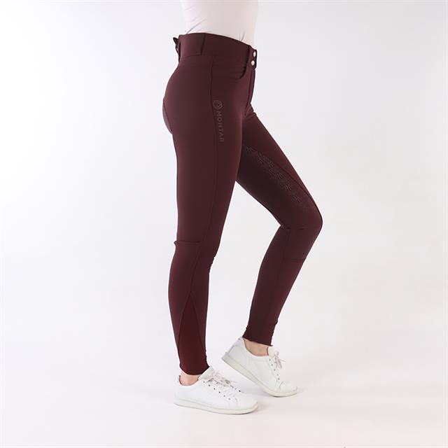 Reithose Highwaist 2.0 Vollbesatz Silikon Montar Dunkelrot