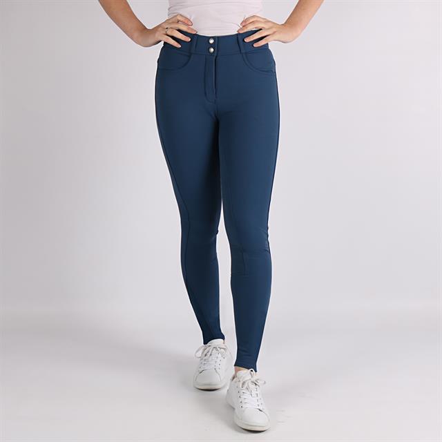 Reithose Highwaist 2.0 Vollbesatz Silikon Montar Mittelblau