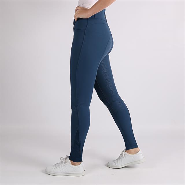Reithose Highwaist 2.0 Vollbesatz Silikon Montar Mittelblau