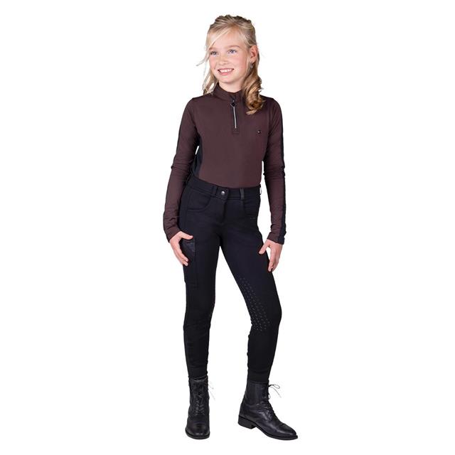 Reithose Kae Kids Kniebesatz Silikon QHP Schwarz