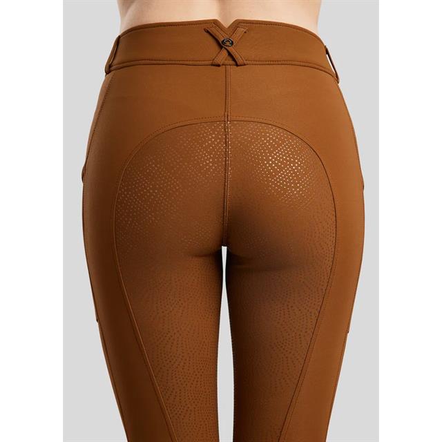 Reithose MOMegan Yati Phone Pockets Vollbesatz Silikon Montar Braun