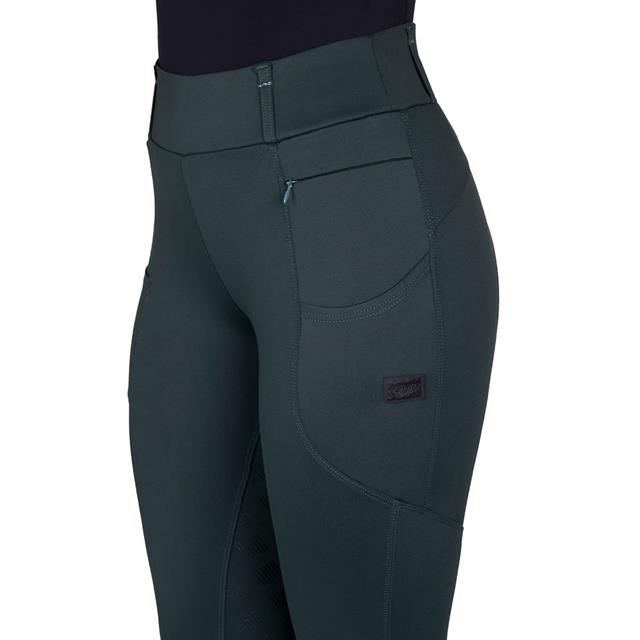 Reitleggings Avelie Vollbesatz Silikon QHP Dunkelgrün