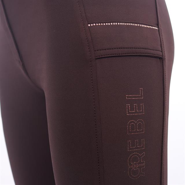 Reitleggings Brushed Vollbesatz Silikon Rebel By Montar Braun