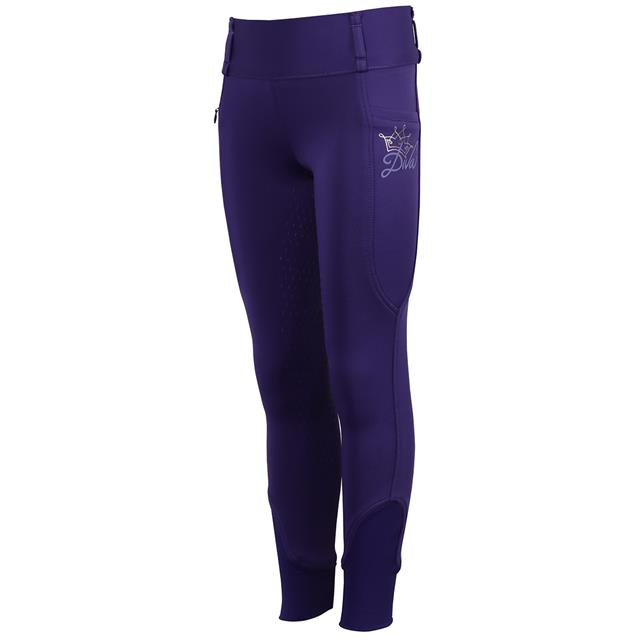 Reitleggings Diva Violet Vollbesatz Silikon Kinder Harry's Horse Dunkellila